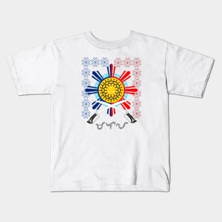 Philippine Sun / Philippine Swords (Ginunting) / Baybayin word Malaya (Freely) Kids T-Shirt